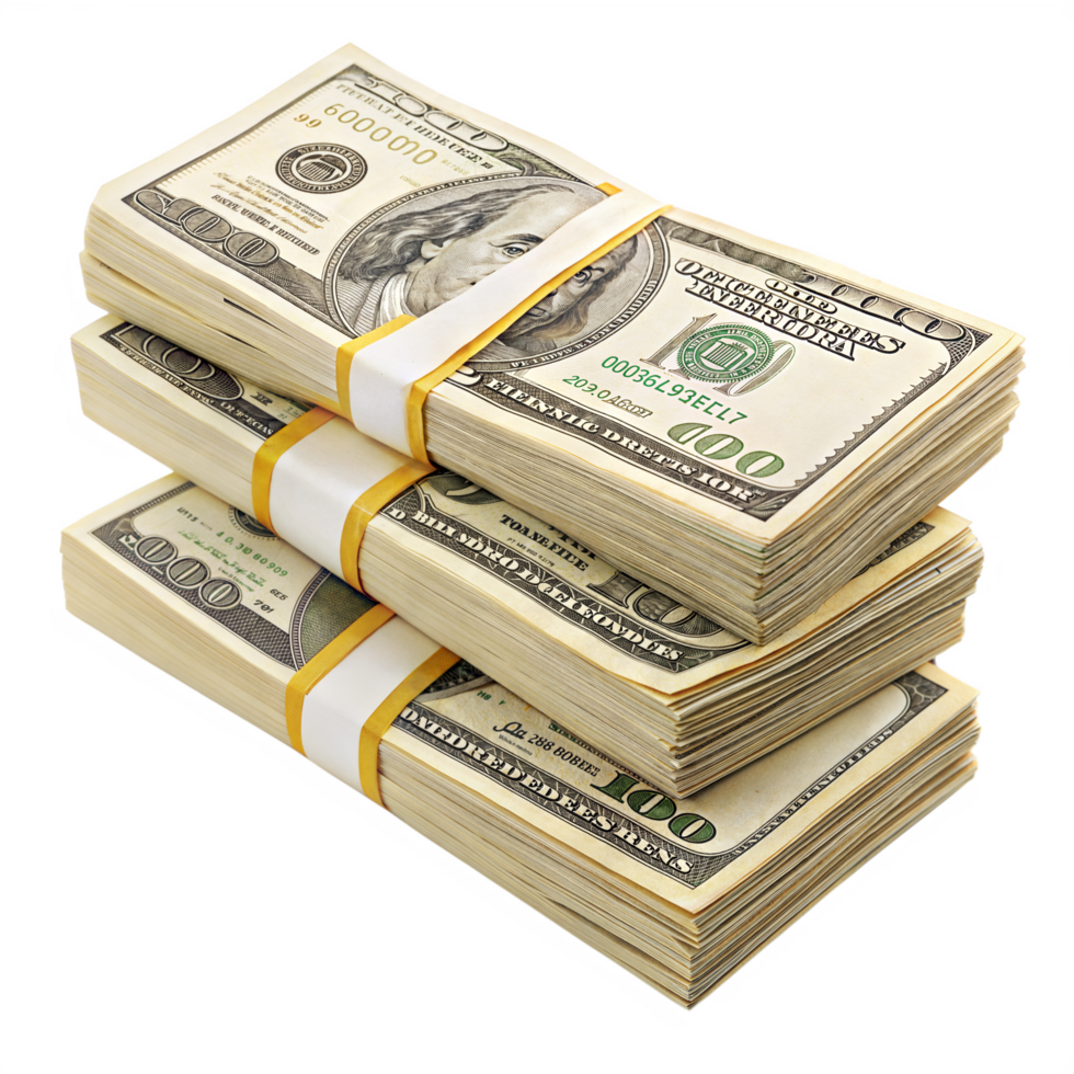 US Dollar bundle, Stack of US dollar transparent background png