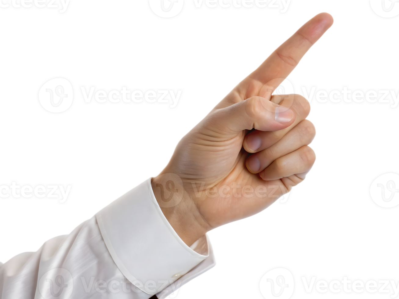 Man's Hand Pointing Upward, on Transparent Background png