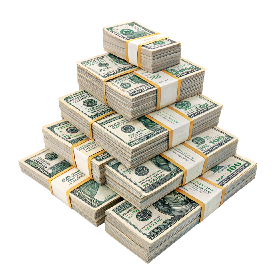 US Dollar bundle, Stack of US dollar, Dollar money on a transparent background png