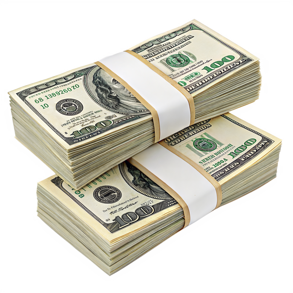 US Dollar bundleisolated on a transparent backgrounds png