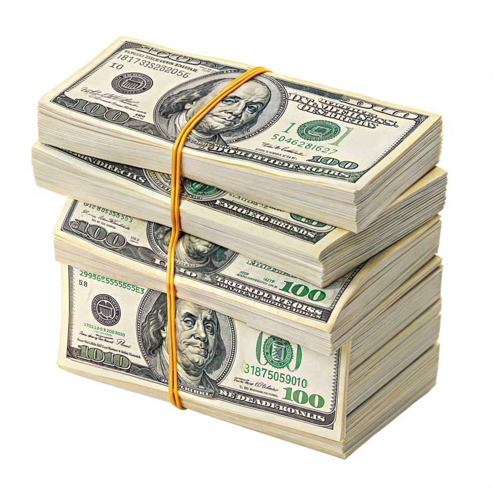 US Dollar bundle on a transparent backgrounds png