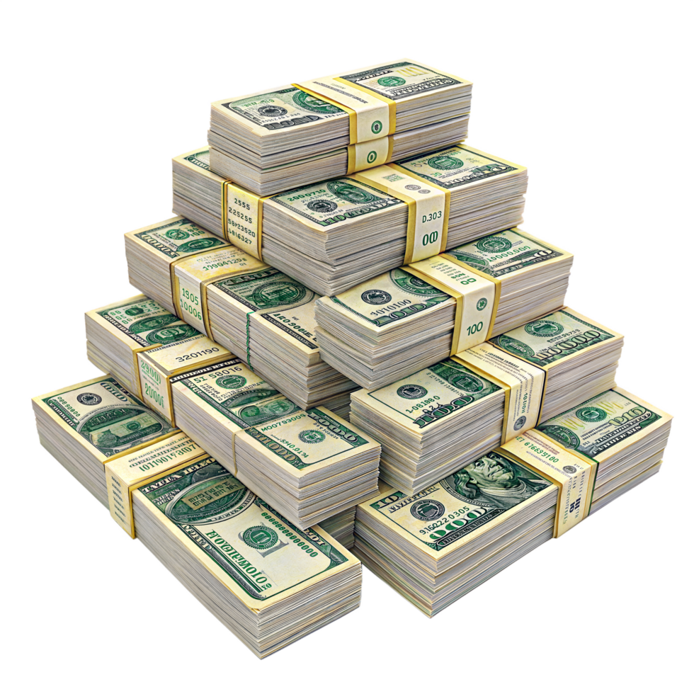 US Dollar bundle on transparent backgrounds png
