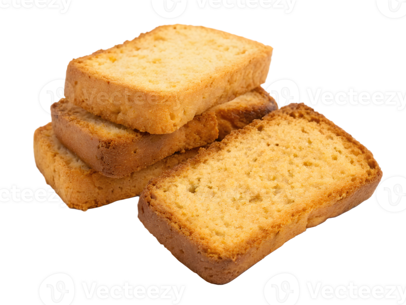 Golden Brown Rusks, Close-up, on Transparent Background png