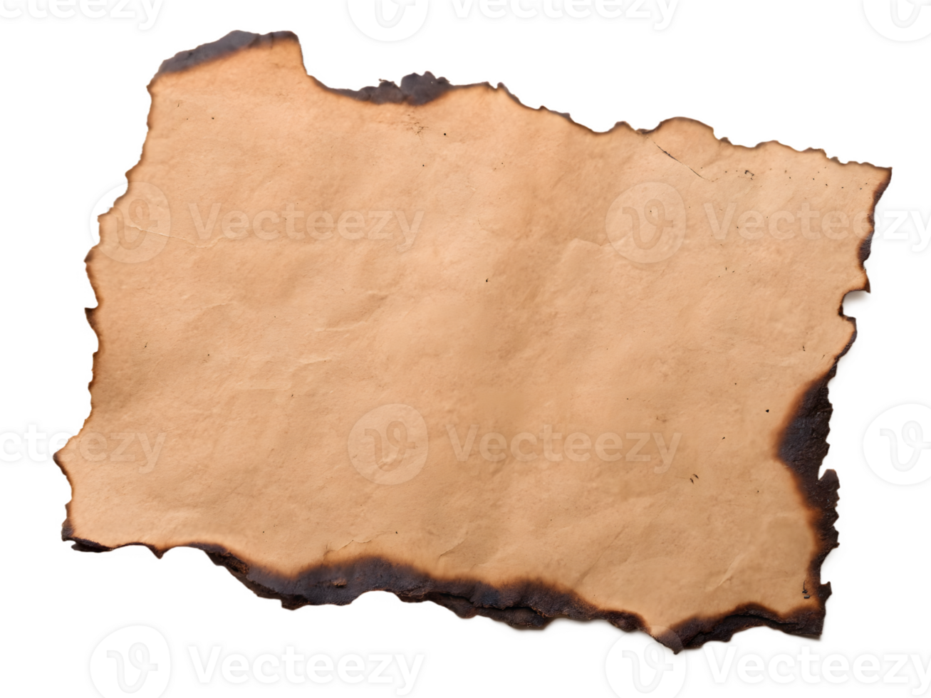 Burnt Edge Paper Sheet, Isolated on Transparent Background png