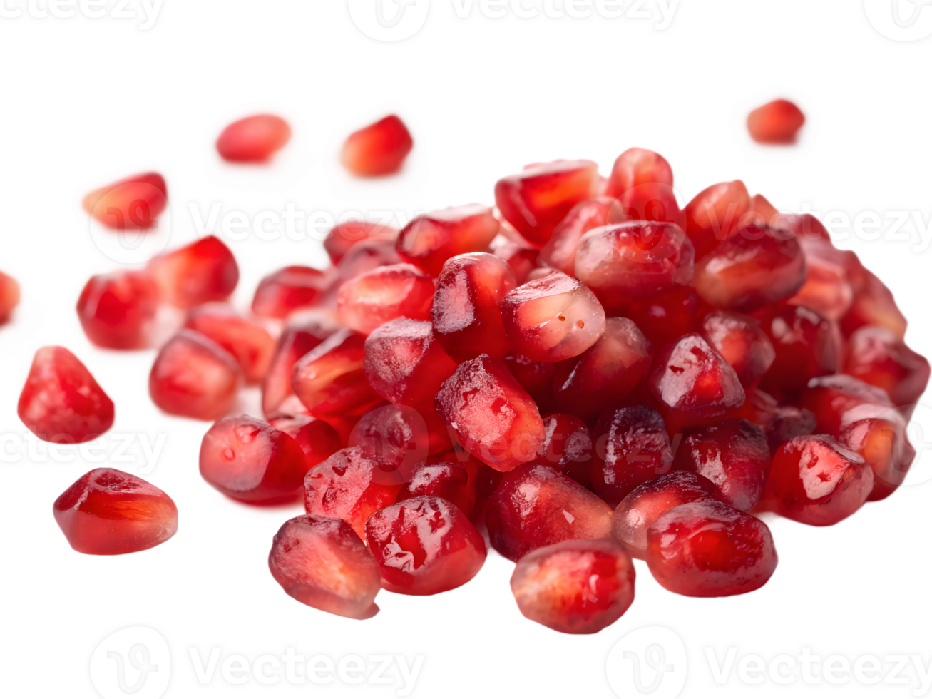 Pile of Juicy Pomegranate Seeds, Isolated on Transparent Background png