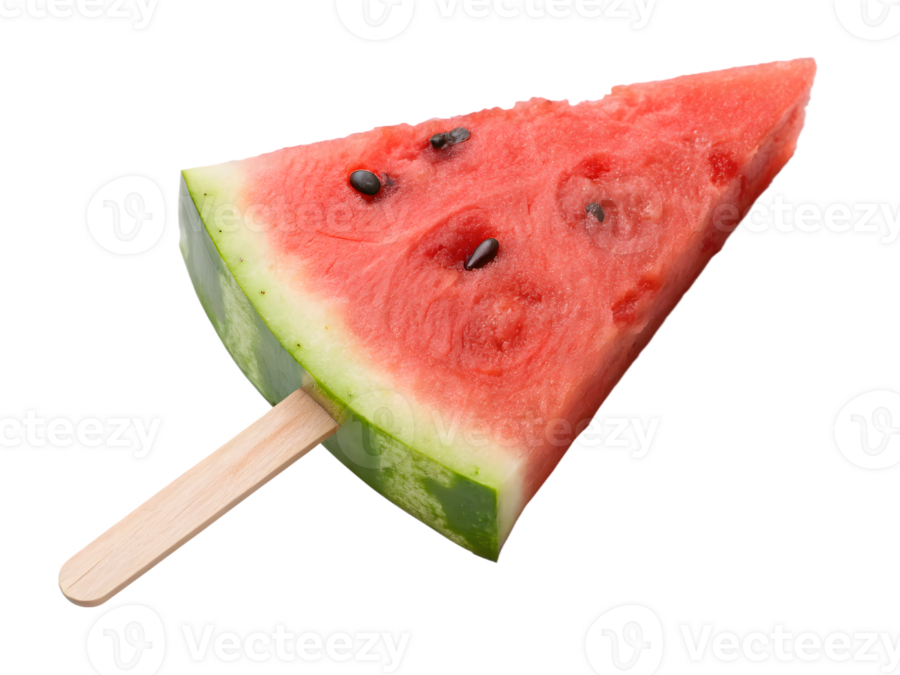 Refreshing Watermelon Slice on a Stick, Isolated on Transparent Background png