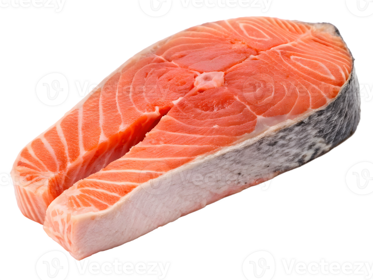 Fresh Raw Salmon Steak, Isolated on Transparent Background png