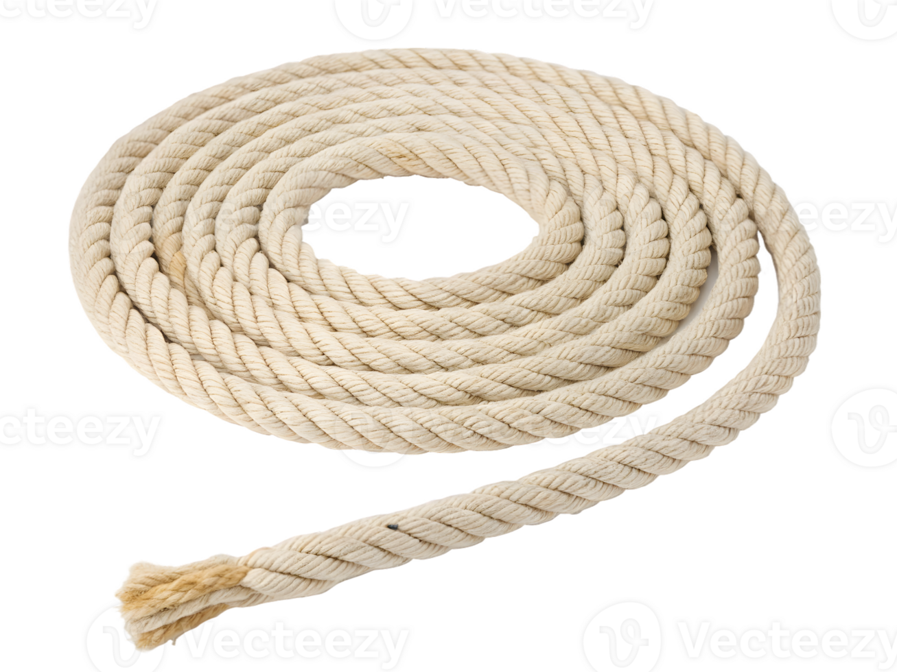 Coiled Natural Fiber Rope, Isolated on Transparent Background png