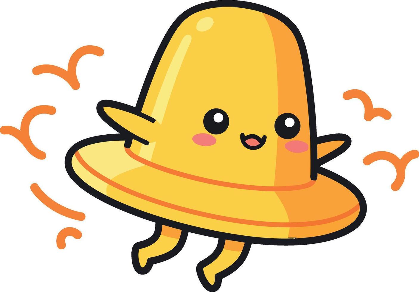 Cute yellow jelly character with a smiling face, flat design art vector