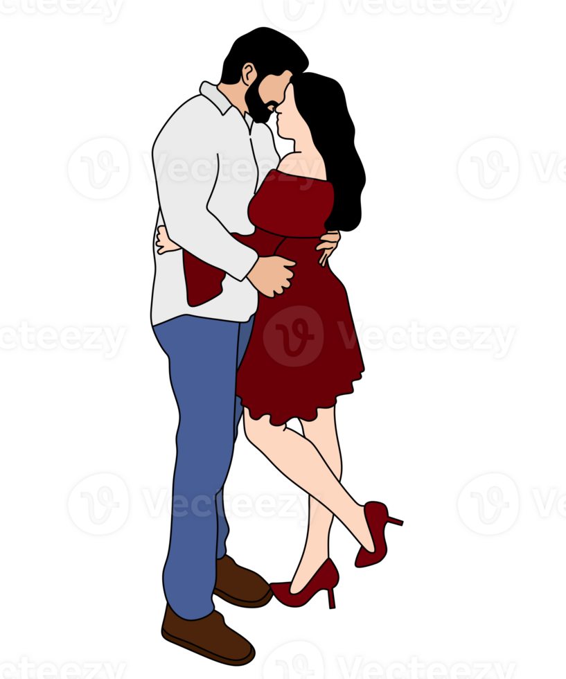 affection couple holding each other png