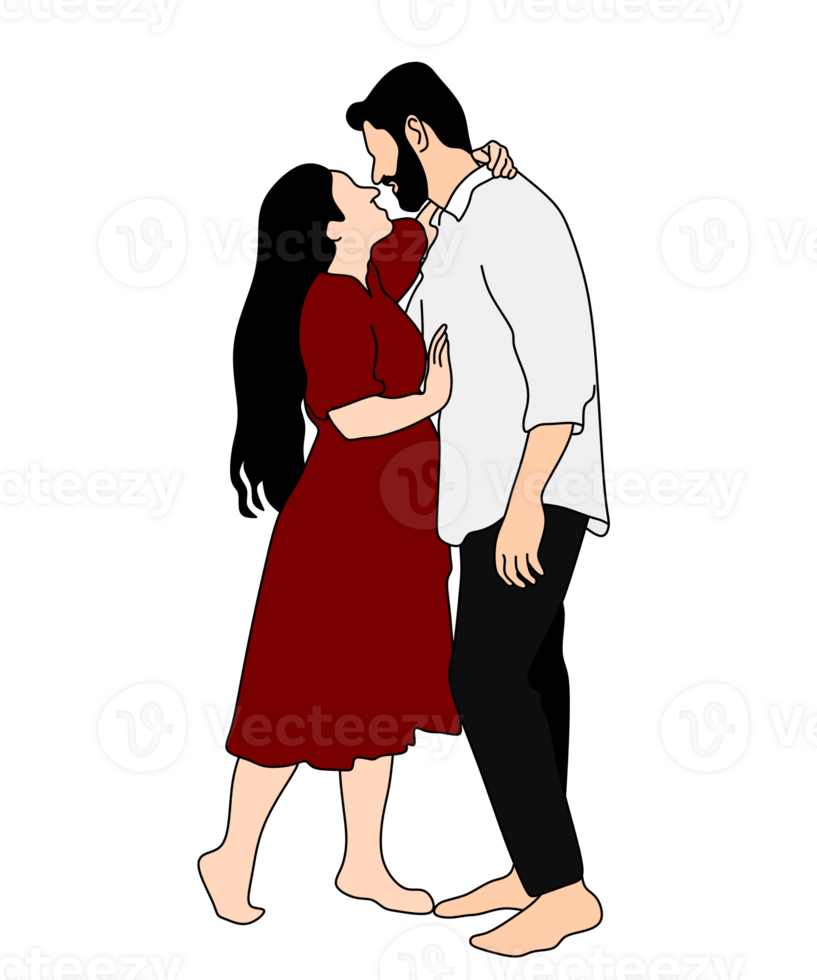 Affectionate couple sharing a sweet moment png