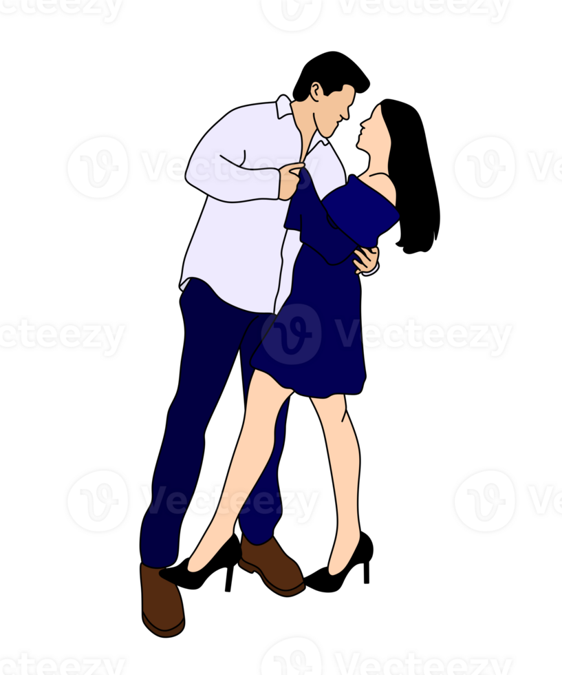 illustration of lovers in a close embrace png