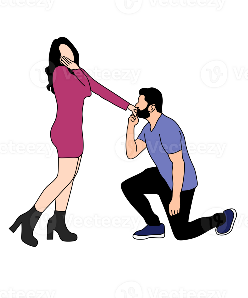 romantic marriage proposal moment png