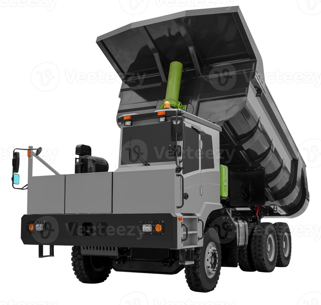 Front view gray dump truck png