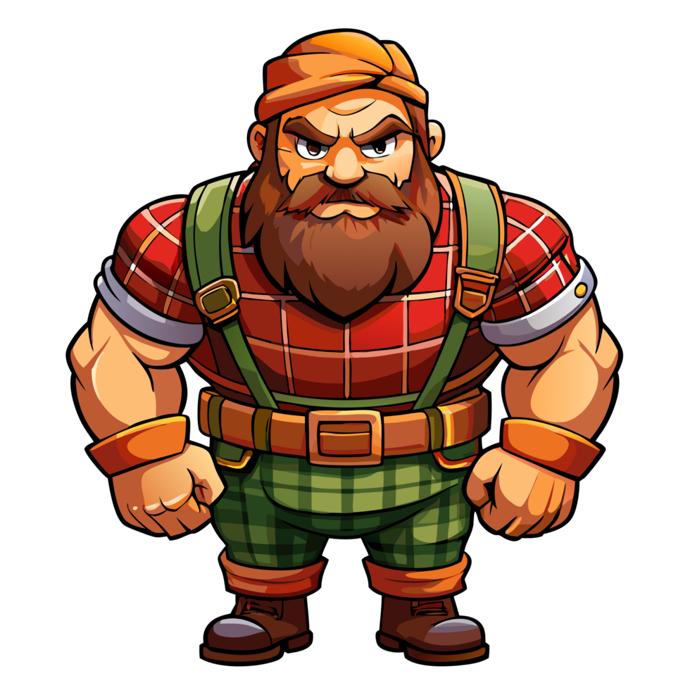 Bearded Forest Worker with Rugged Look Transparent png
