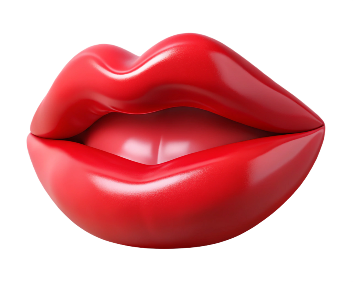 Lipstick Red Lips Art in Transparent Background png
