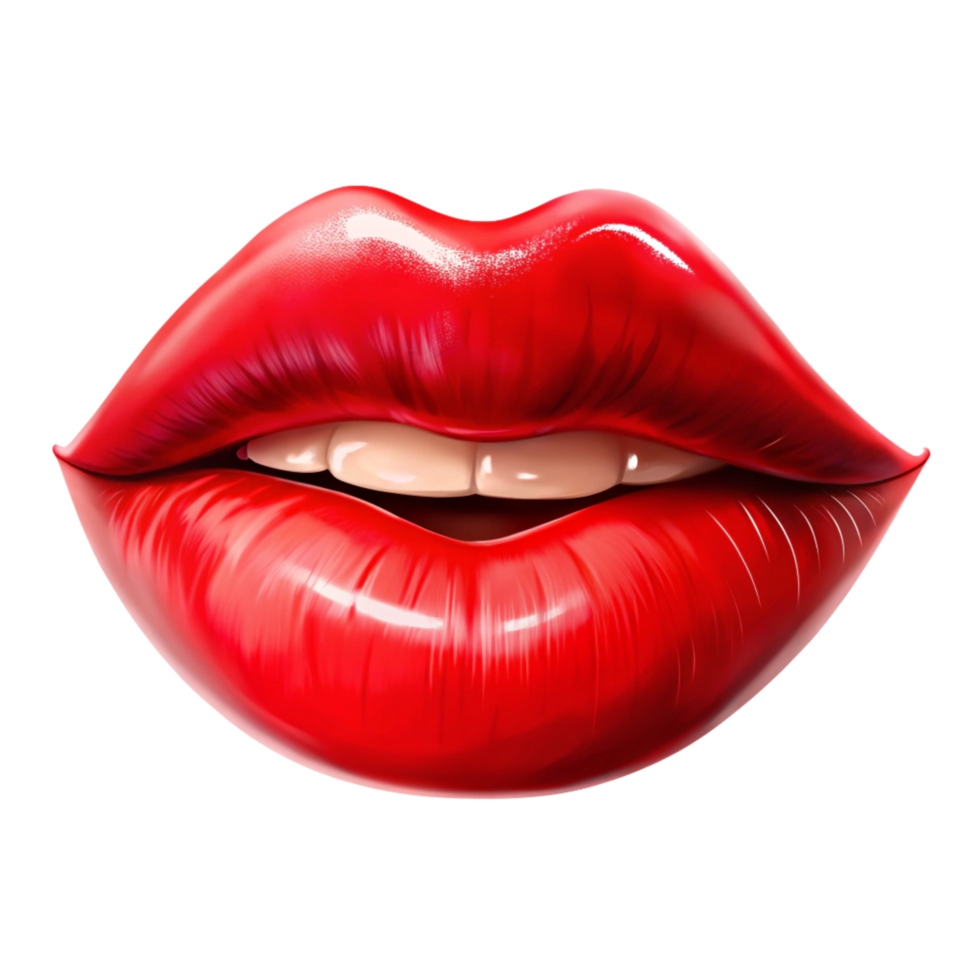 Artistic Red Lips Mark for Fashion Lookbook png