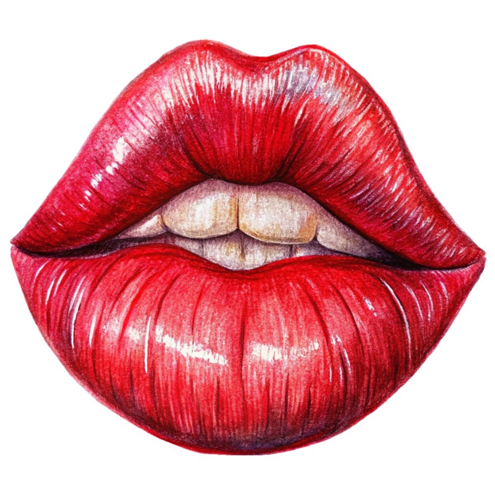 Red Lips Design for Makeup Advertisement png