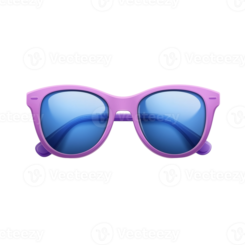 Stylish Purple Sunglasses with Blue Lenses Summer Fashion Accessory png