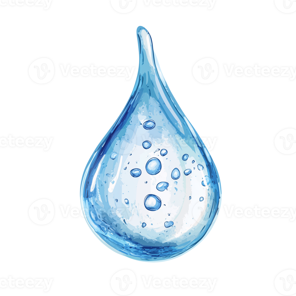 Stunning Illustration of a Water Drop with Bubbles png