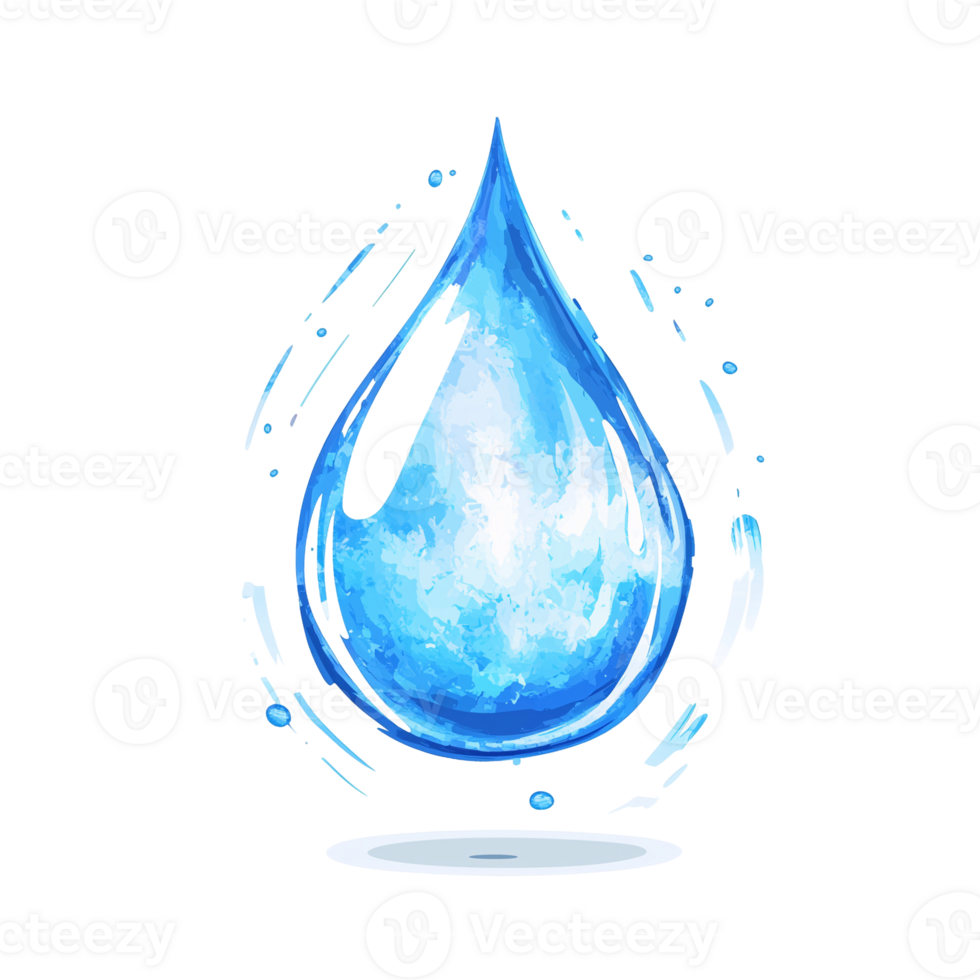 Vibrant Blue Water Drop Design Abstract Splash Illustration png