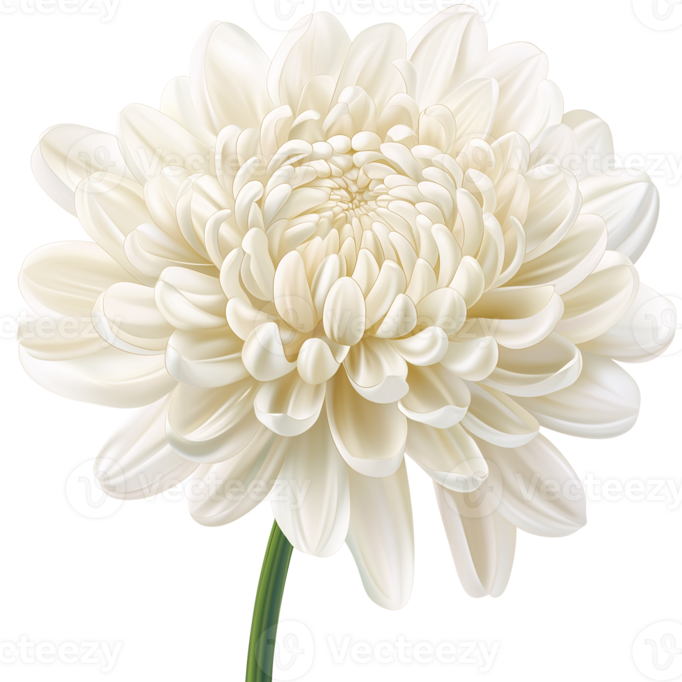 Exquisite White Chrysanthemum Flower Elegant Floral Design Illustration png