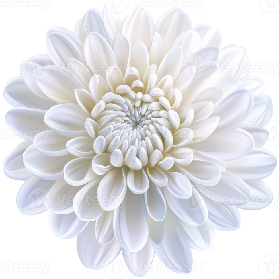 Stunning White Chrysanthemum Flower Close-up Macro Photography png