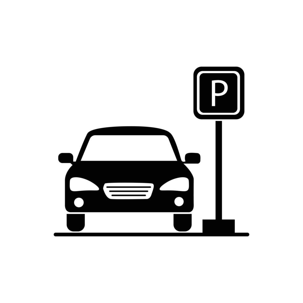 Car parking icon illustration. Car park icon with white background vector