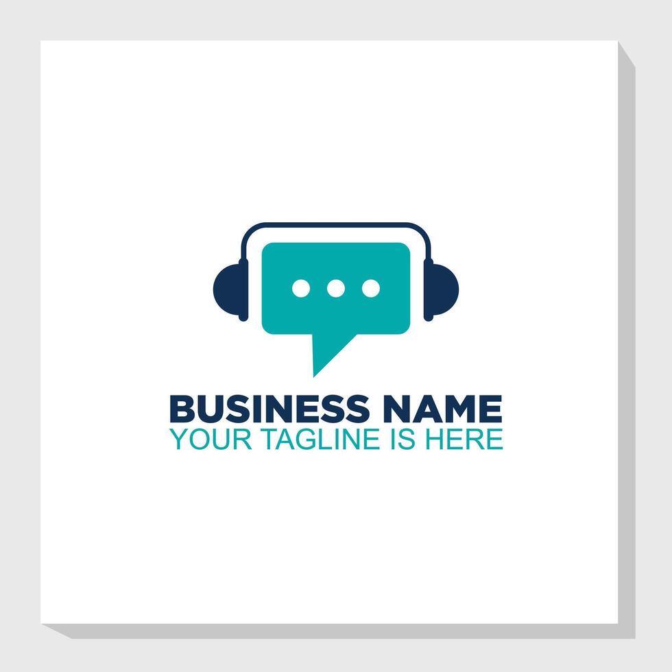 headset and communication logo concept, call center logo design vector