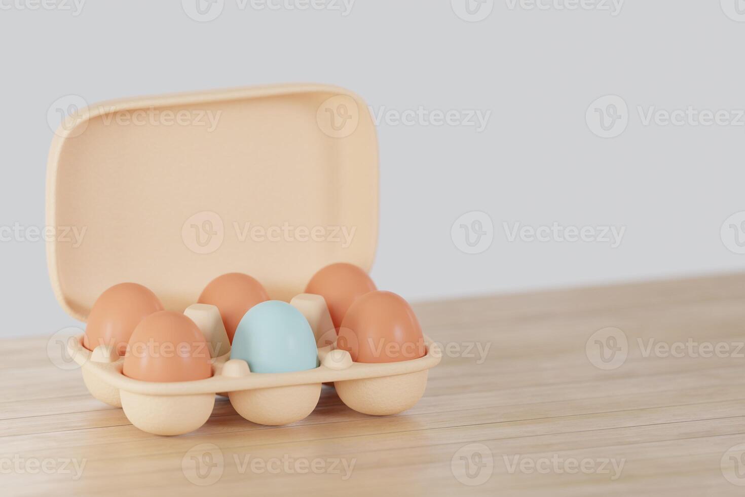 a plastic egg tray with six eggs in it photo