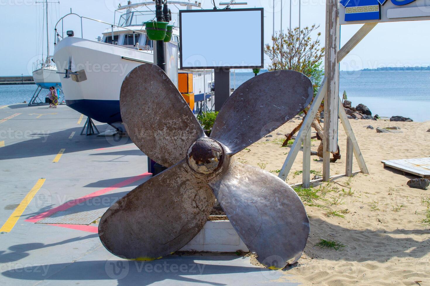 A large propeller on a boat photo