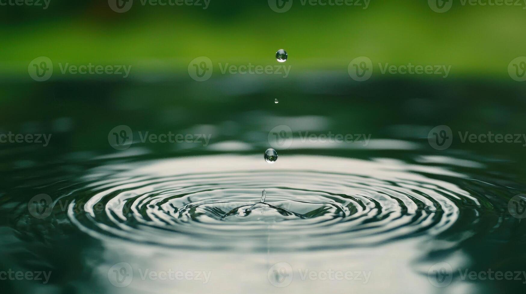 A drop of water falling into a body of the water photo