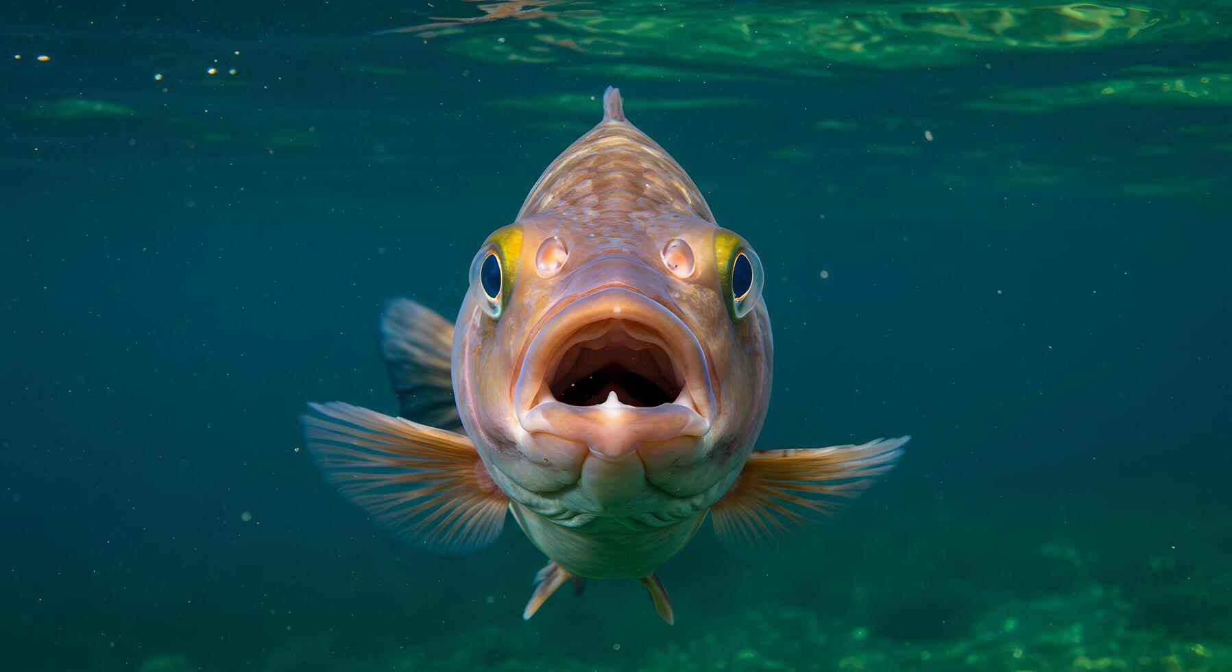 A fish with its mouth open and its mouth wide open photo