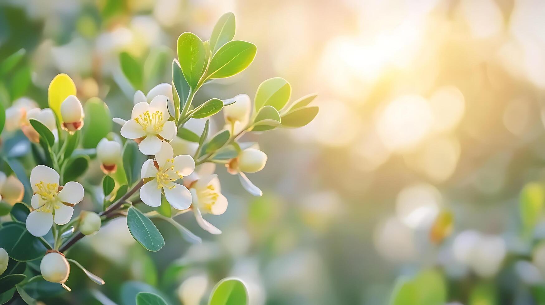 A close up of a tree with flowers photo