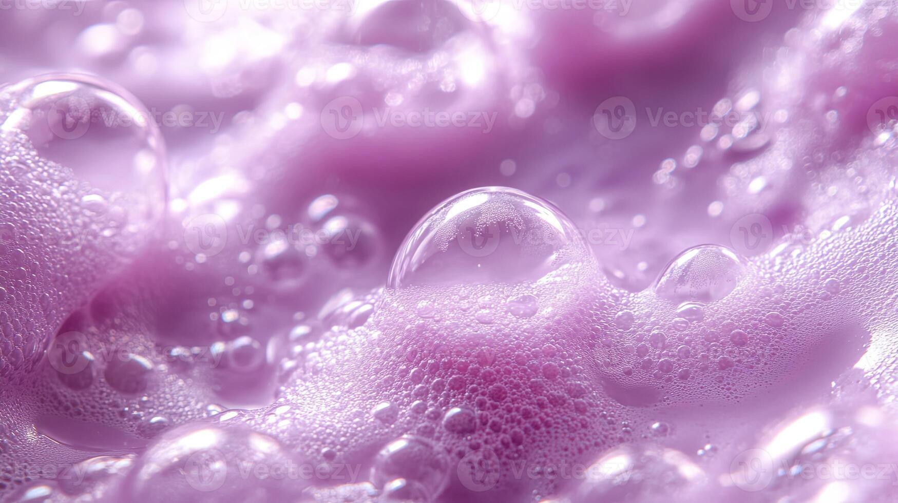 Vibrant purple foam creates a stunning background with bubbles generating a sense of depth and texture in a playful and colorful display photo
