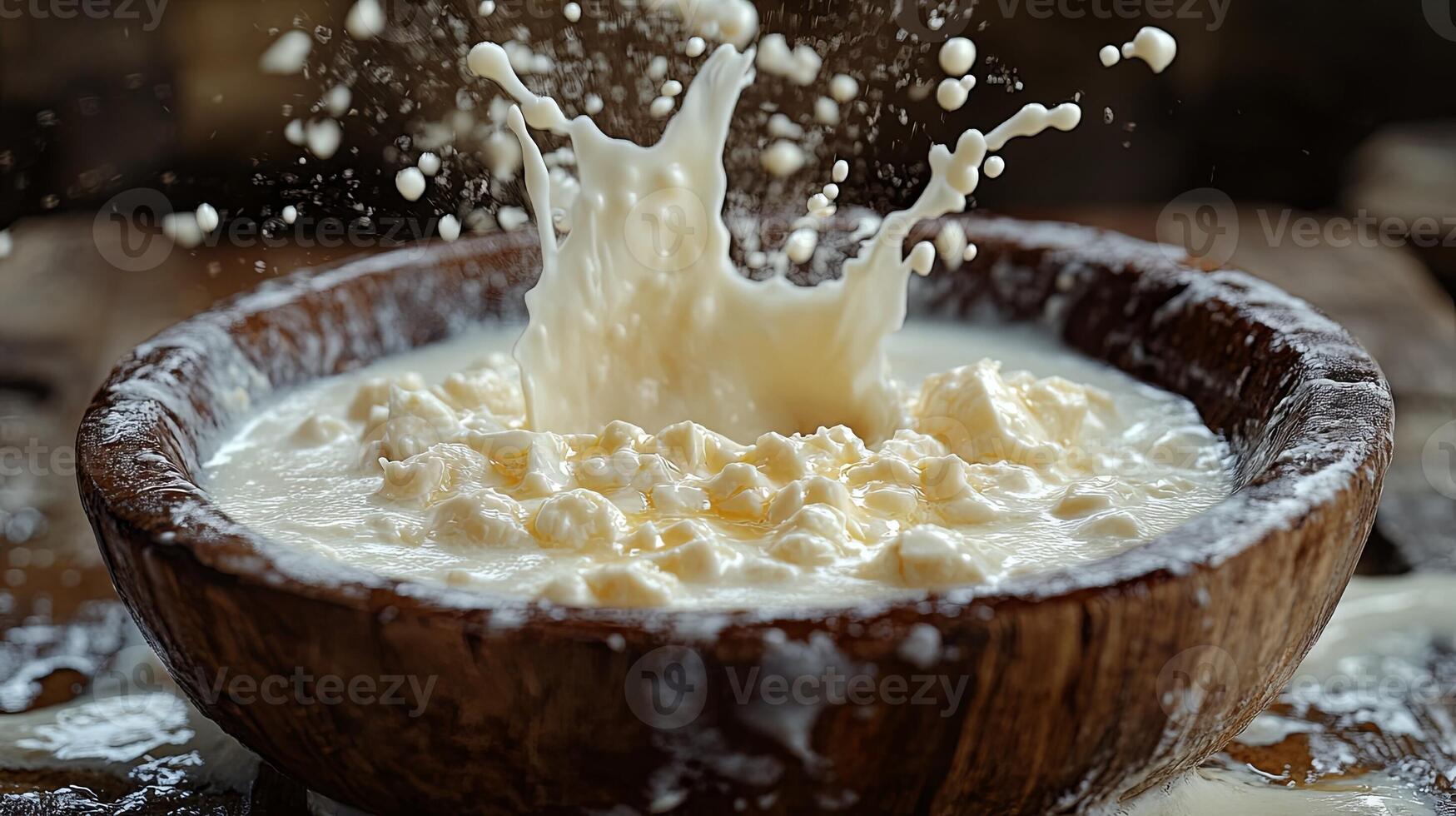 During the festive celebration, a colorful atmosphere fills the air as butter and milk spill out from a broken dahi handi, creating a lively scene photo
