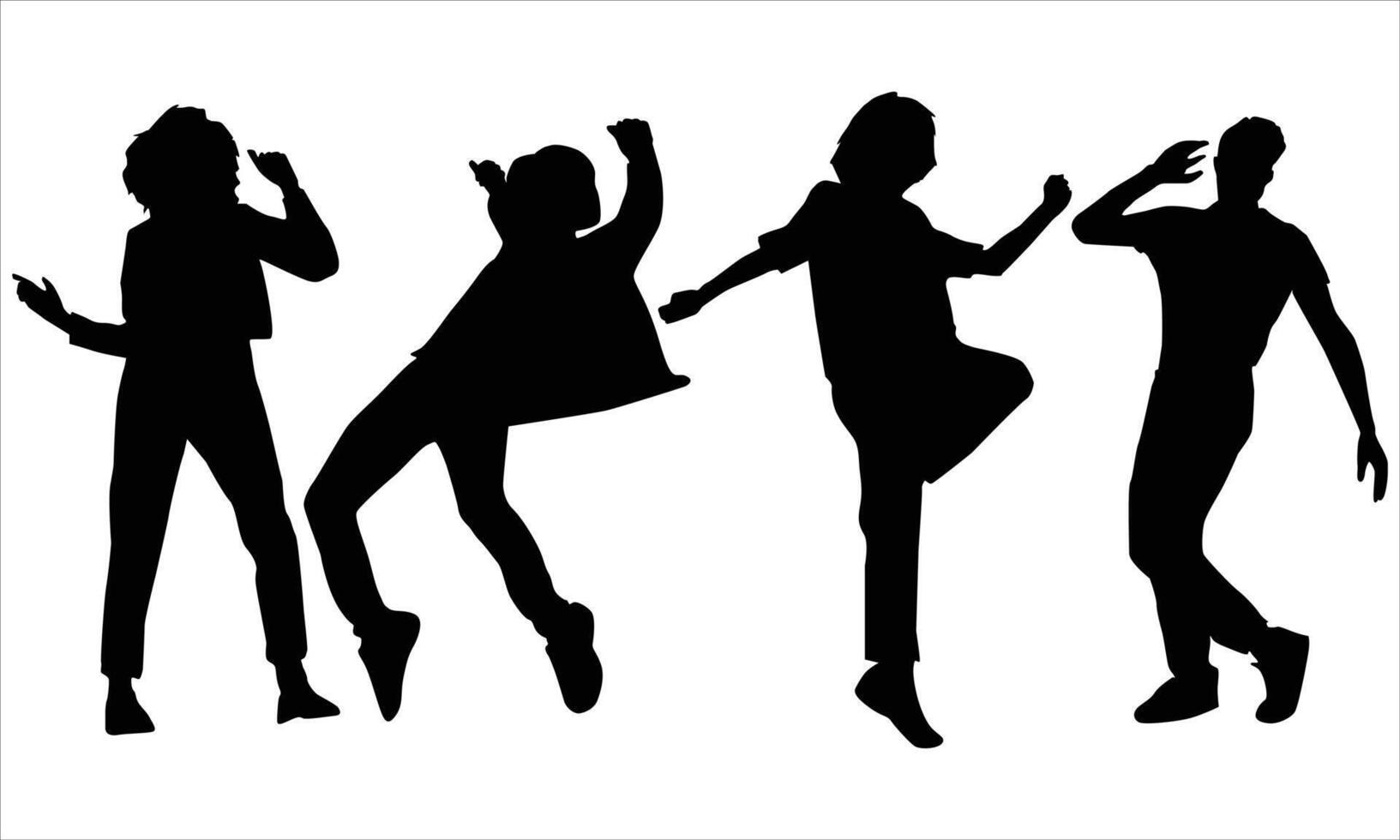 Dancing male and femalesilhouettes vector