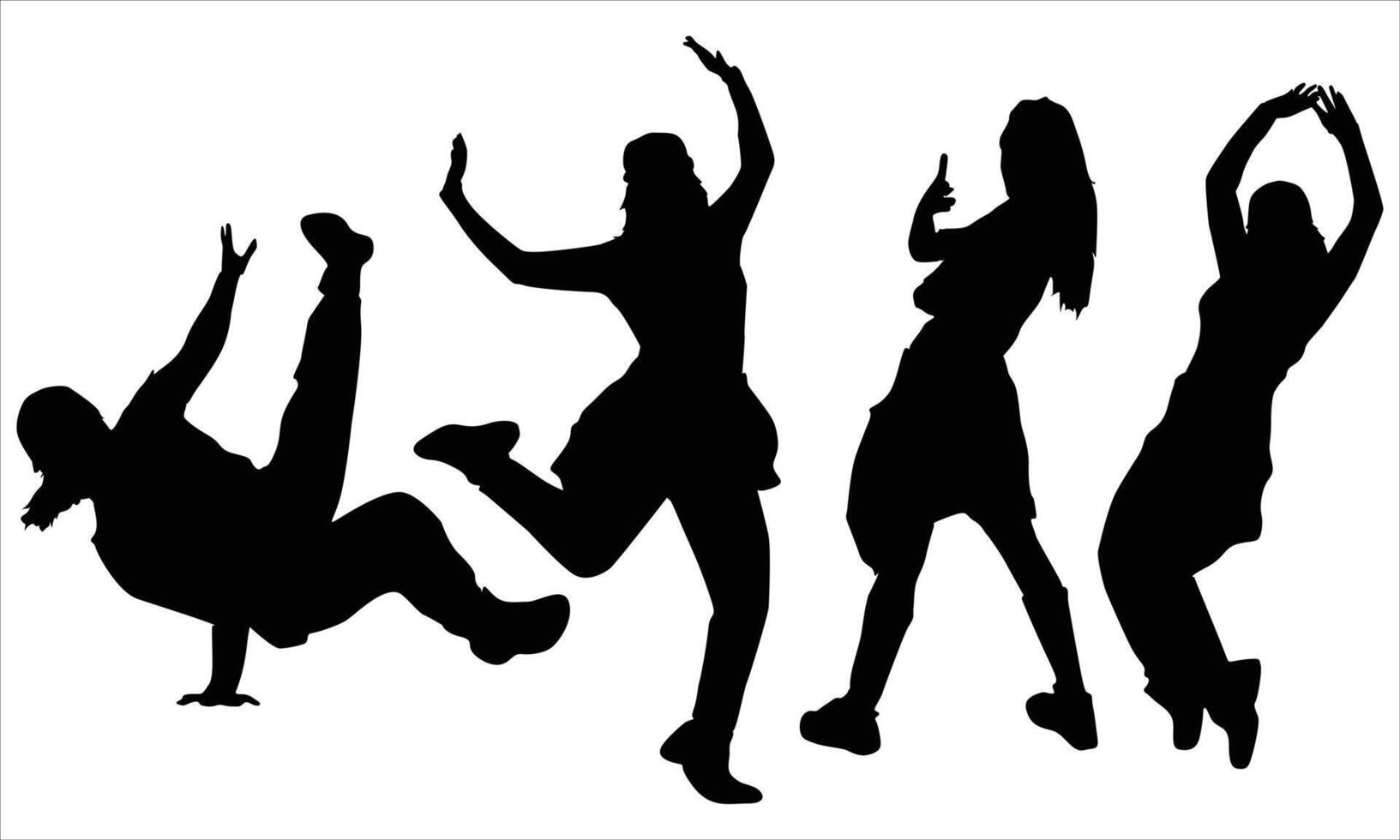 people silhouettes bundle set on white background vector