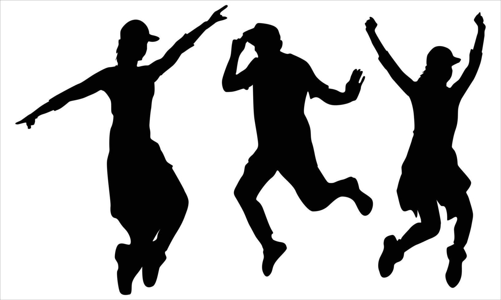 male and female dancing silhouette bundle set vector