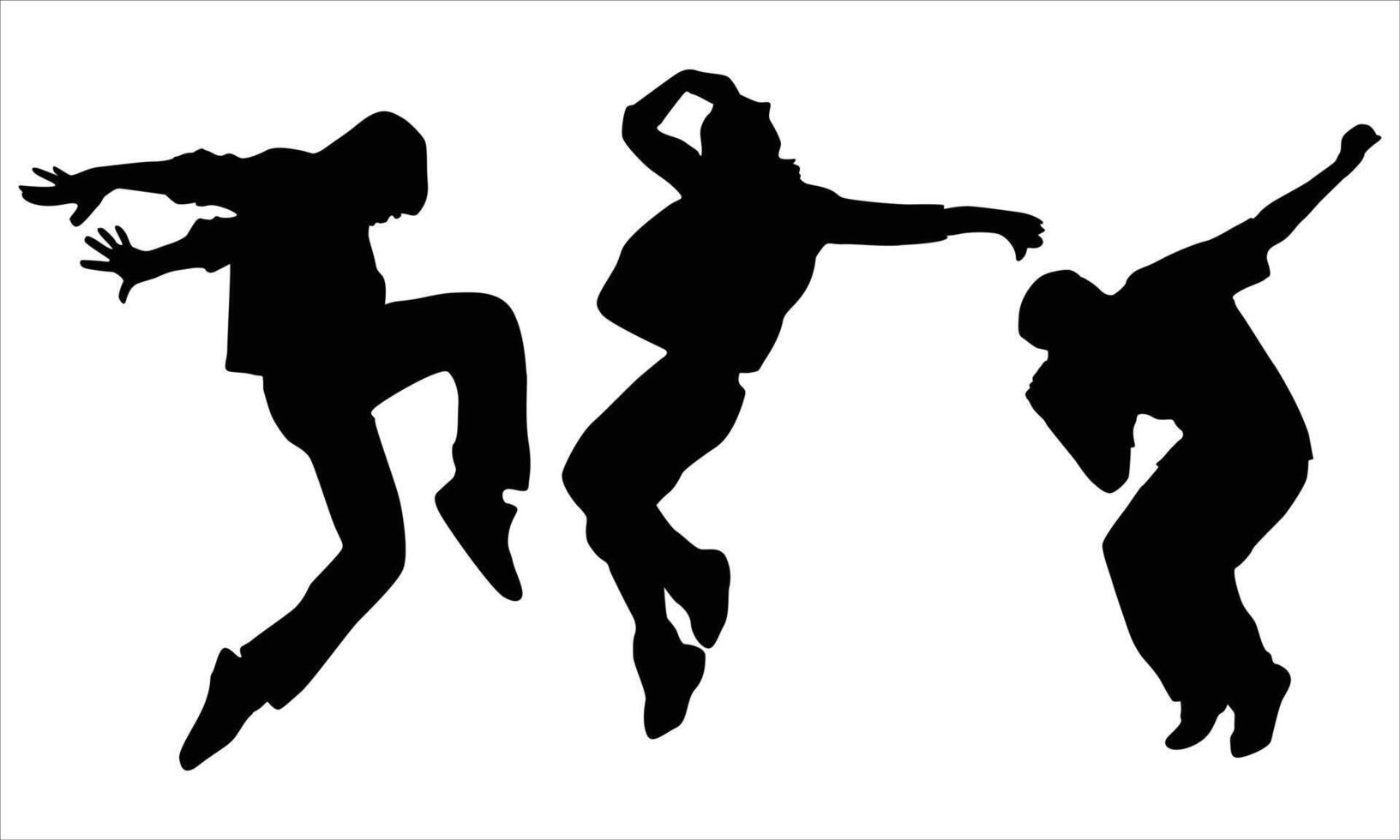 silhouettes set of dancing people vector