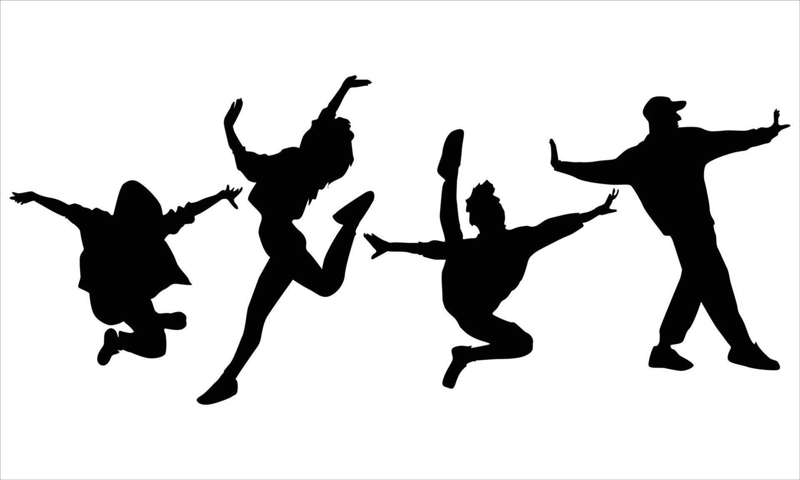 silhouettes of dancing people vector