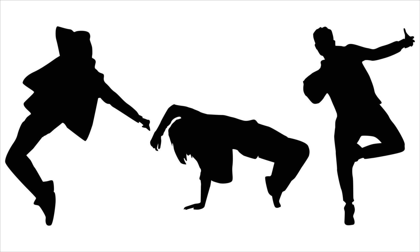 Dancing people silhouettes Illustration vector