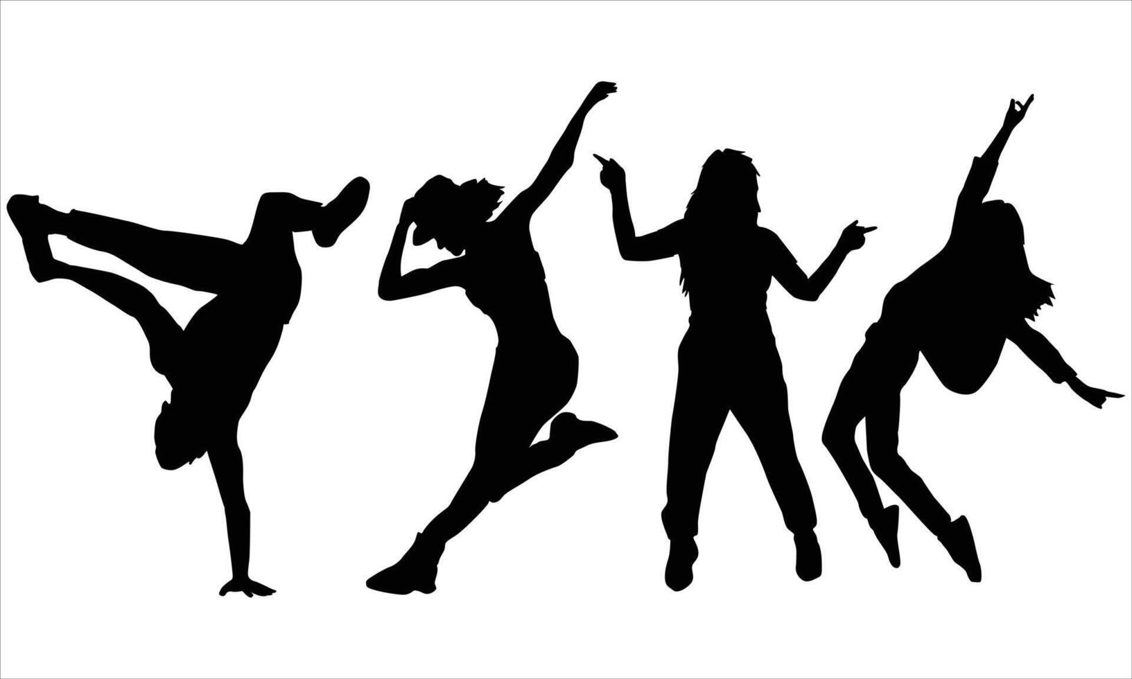 Dancing people silhouettes vector