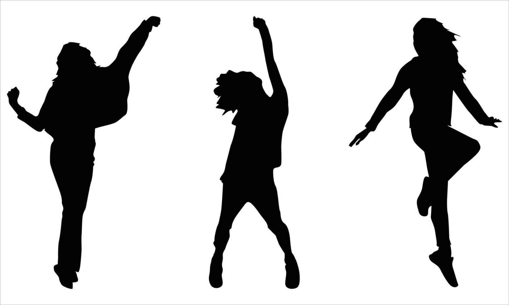 Dancing girls silhouettes vector
