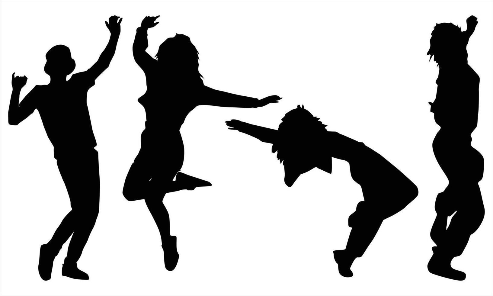 male and female dancing silhouettes Illustration vector