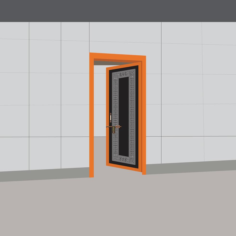 digital door design illustration white background vector