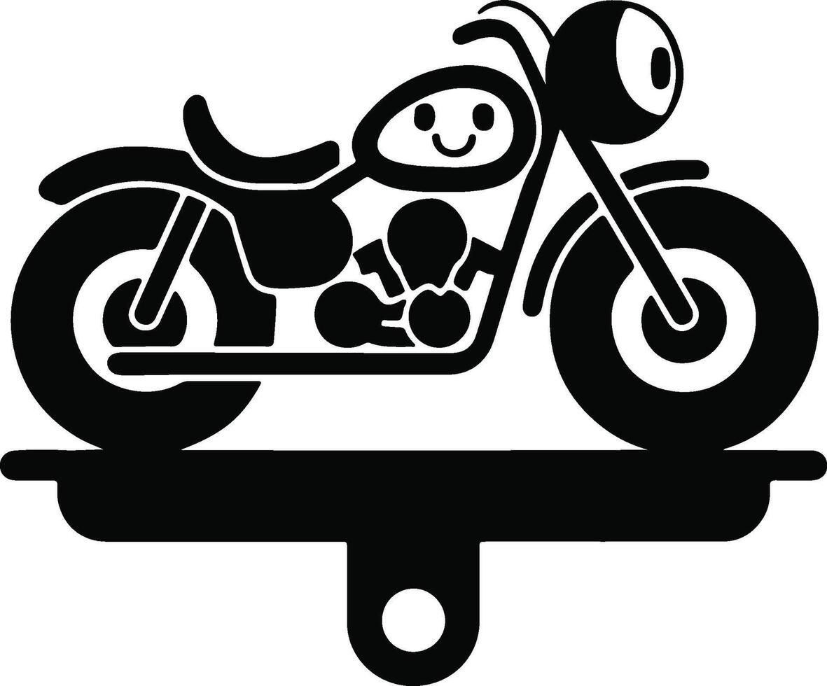 Bold Motorcycle Silhouette Illustration Design vector