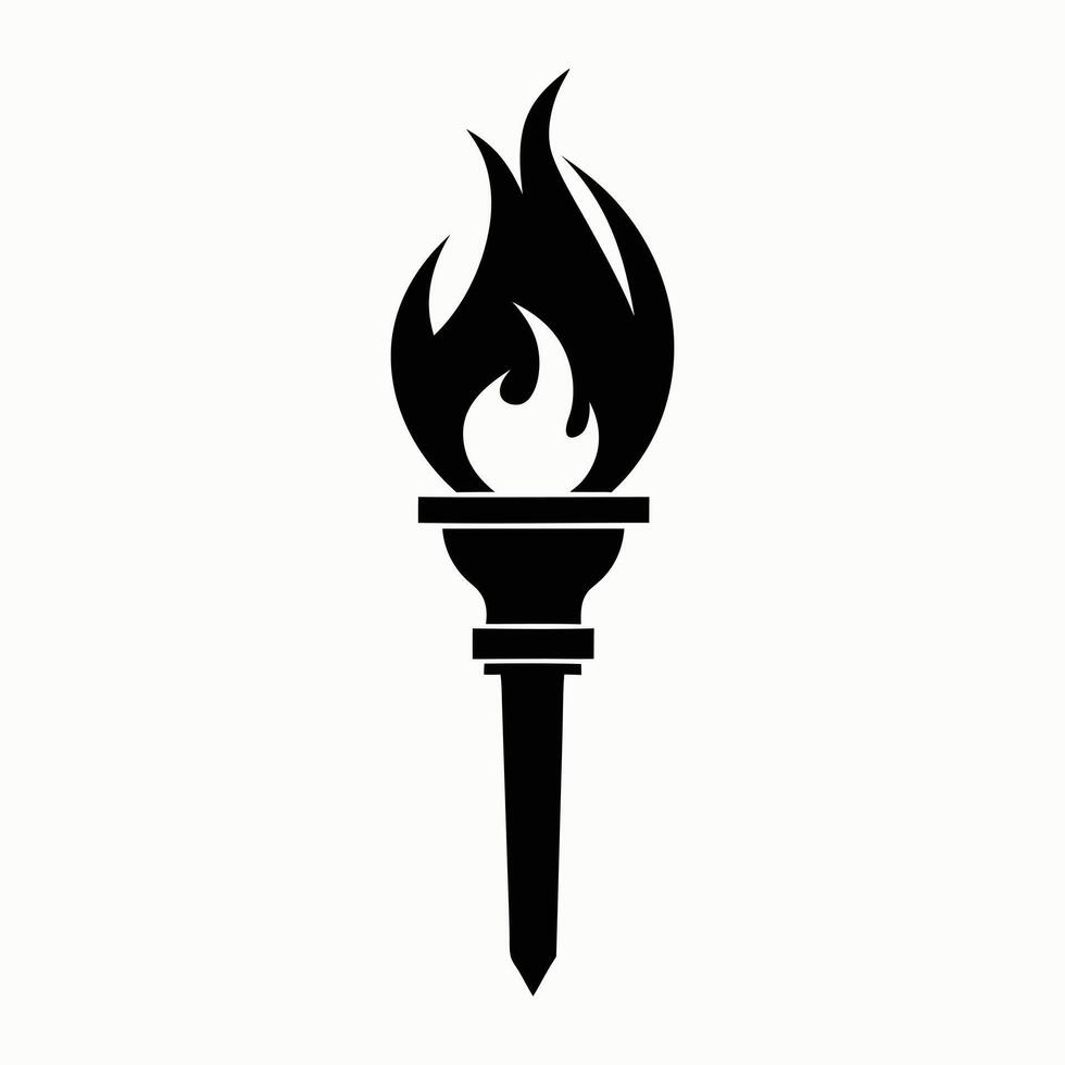Flaming torch icon symbolizing victory and passion vector