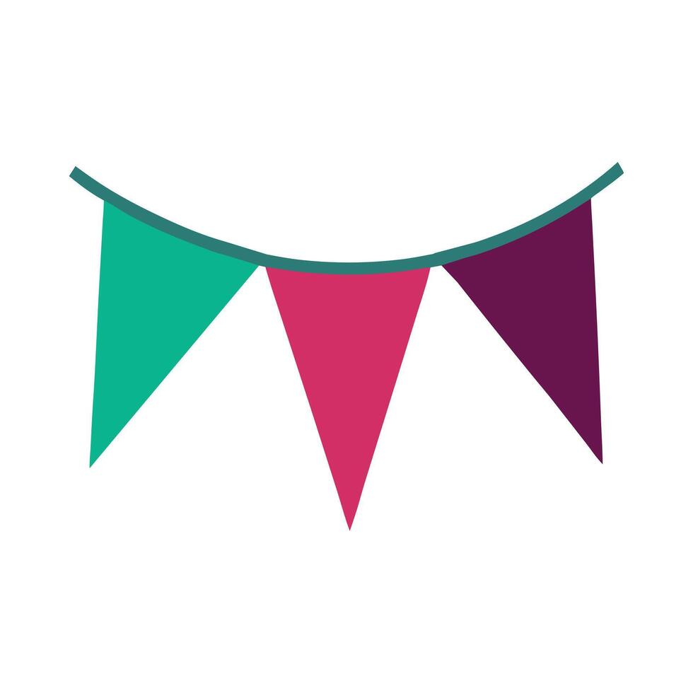 Hanging pennant bunting flags for party decoration illustrations vector