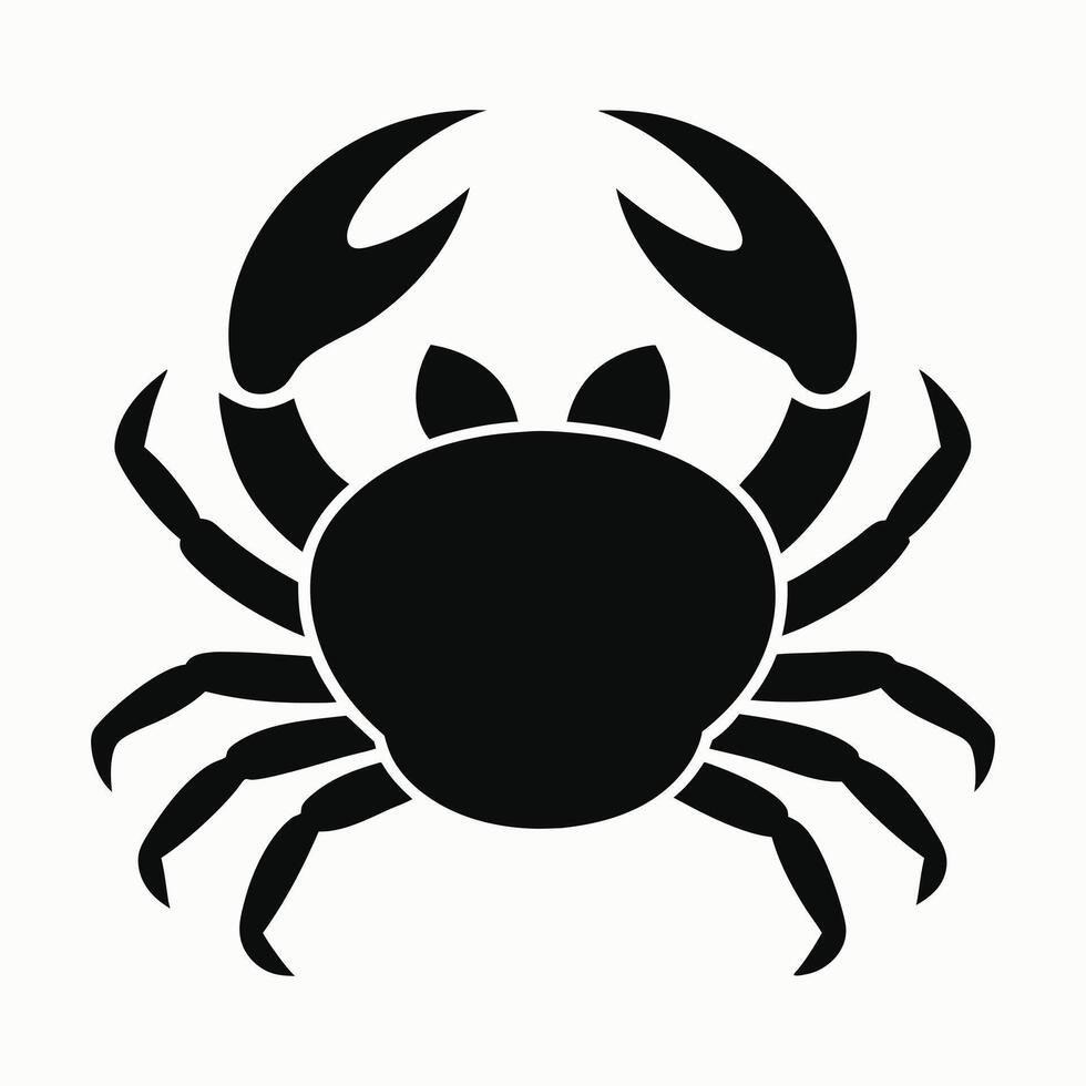 Crab icon design with large claws and rounded body vector